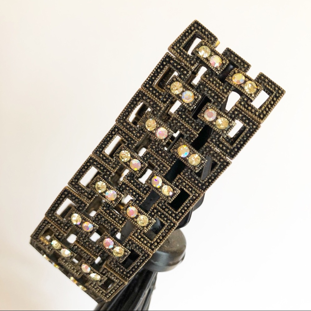 Rhinestone/Metal Elastic Bling Bracelet-OS